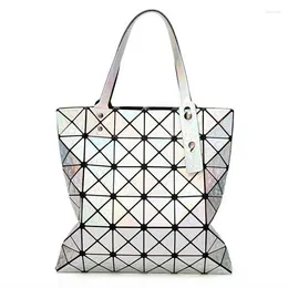 Shoulder Bags 6 Est Tote Geometry Drip Japan Style Women Bao Handbag Laser Diamond Lattice Shopper Folding Bag