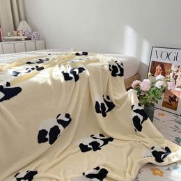 Blanket Air Conditioning Cute Panda Milk Plush Office Napping Coral Sofa Cover Shawl