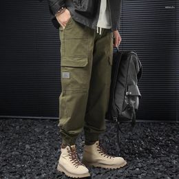 Men's Pants Vintage Army Green Cargo Spring Loose Ankle Amei Khaki American Casual