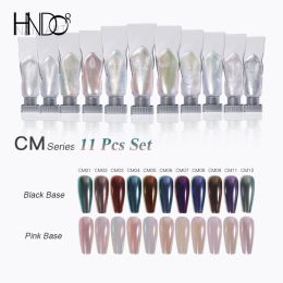 Glitter HNDO 11 Colours Set Aurora Liquid Chrome Powder Mirror Effect for Professional Nail Art Manicure Moonlight Pigment CM Series