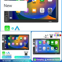 New 1din Car Radio Autoradio 7" Carplay Universal Touch Screen Bluetooth FM Multimedia Player Rear View Camera Mirror Link