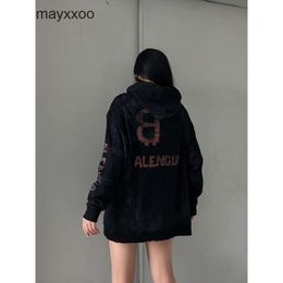 High Balenciigss Hoodies Hoodie Mens 24ss Fashion Designer Edition Family Autumn New Unisex Couple Mud Old Double Hooded Coat RISH