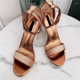 Dress Shoes Casual Designer Sexy Lady Fashion Women Glitter Strass Peep Toe Strappy Stiletto High Heels Sandals Sandalias Mujer