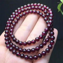 Link Bracelets 5MM Natural Purple Garden Quartz Triple Circle Bracelet Fashion Personalised Gemstone Men Women Gift 1PCS