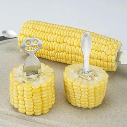 Forks Stainless Steel Creative Corn Fork Fruit Mini Children Snack Cake Dessert Pick Toothpick Sign Bento Lunch