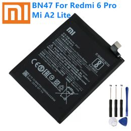 Batteries Xiao mi 100% Orginal BN47 4000mAh Battery For Xiaomi Mi A2 Lite/Xiaomi Redmi 6 Pro BN47 Phone Replacement Batteries +Tools