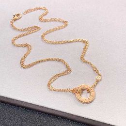 Original designer Carter Gold Necklace New 18K Plated Light Luxury Small Rose Cake Big Collar Chain Female NITB