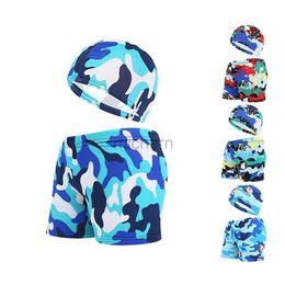 Men's Swimwear Boy Swimwear Pants ages 0 to 12 Baby Boy Kid Child Swimsuit With Cap Summer Swim Shorts Cartoon Printed Girls Swimming Trunks d240424