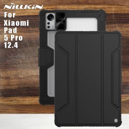 Case Nillkin for Xiaomi Mi Pad 6 5 Pro 12.4 Case Camera Protection Bumper Flip Leather Case Back Cover for Xiaomi Pad 5 Pro 11 Inch