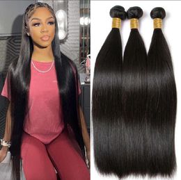 Bone Straight Human Hair Bundles Long 30Inch Black Women Brazilian Remy Hair Extensions Natural Colour Human Hair Wefts Hair Products