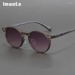 Sunglasses Imwete Frosted Imitation Wood Frame Circle Women Men Vintage Sun Glasses Retro Style Eyewear UV400 Shades