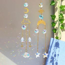 Decorative Figurines Crystal Sun Catcher Wind Chimes Pendants Rainbow Prism Hanging Glass Dream Window Garden Outdoor Decorations