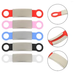 Dog Collars 5 Pcs Pet Cat Collar Accessories Labels Name Engraving Stainless Steel Tags For