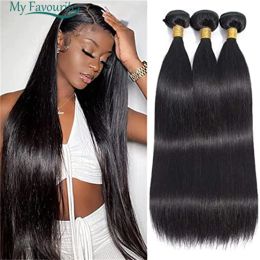 Wigs Brazilian Straight Bundles 100% Human Hair Straight Bundles 3 4 Bundles Deal 26 28 30 Inch Long Black Unprocessed Virgin Hair