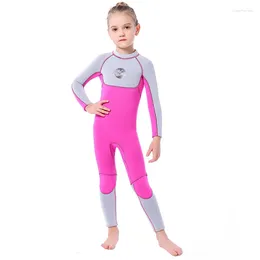 Women's Swimwear Girls Boys Wetsuit 3mm/2.5mm Neoprene Long Sleeve One-Piece Diving Suit For Teenagers Keep Warm In Winter Swimming