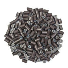 Tubes 500 Pcs 4.0 * 2.8* 6.0 mm Silicone Lined Micro Rings Links Copper Beads Hair Beads for Hair Extensions