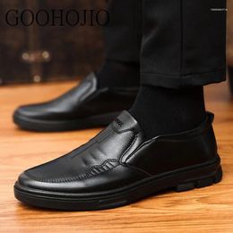 Casual Shoes Men PU Leather Soft Business Flats Loafers Breathable Light Driving Slip On Non-slip