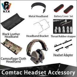 Accessories Tactical Comtac I Headphone Accessory Battery Case Comtact II Headset Leather Headband Metal Adapter Comtac III Accessory