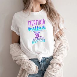 T-shirt Mermaid Mama T Shirt Mermaid Mom Shirt Mermaid Birthday Party Shirts Mothers Day Gift Tees Woman Tshirts Graphic T Shirts Female