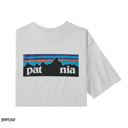 Patagonie T Shirt Designer T Shirts Luxury Pata Brand T-Shirts Patagoni Man Tshirt Coloured Design Snow Mountain Casual Letter Fashion Harajuku Street Styles 110