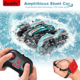 Cars Durable Rechargeable 2.4G RC 4WD Car Amphibious Stunt Remote Control Vehicle Double Sided Rolling Children's Electric Toys