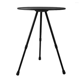 Camp Furniture Aluminium Alloy Outdoor Three-legged Dining Table Portable Folding Round With Storage Bag