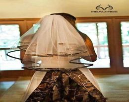 Top Cheap Camo Satin Edge Veil Elbow Custom With Comb Camouflage For Wedding Accessories Veil Country Wedding Veil4689267