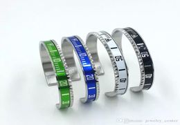 4 colors Classic design Bangle Bracelet for Men Stainless Steel Cuff Speedometer Bracelet Fashion Men039s Jewelry with Retail p7137310