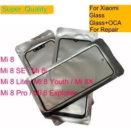 Panel 10Pcs/Lot For Xiaomi MI 8 SE Lite Youth Pro 8i 8X Explorer Touch Screen Panel Lens Front LCD Front Outer Glass With OCA