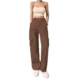 Women's Pants Casual Y2k Wide Leg Sweatpants High Waist Streetwear Cargo Hippie Joggers Trousers Female Clothing