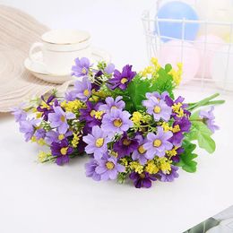 Decorative Flowers Simulation Of Small Daisy Bouquets El Living Room Dining Table Flower Arrangement Decoration Wedding Party Pography Props