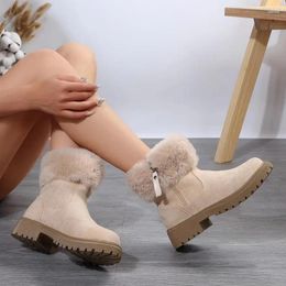 Boots Non Slip Thick Plush Snow Women Faux Suede Fur Winter Woman Warm Cotton Padded Shoes Platform Ankle Botas Mujer