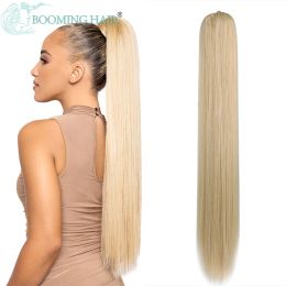 Ponytails Ponytails Long Straight Ponytail Drawstring Pony Tail Synthetic 30inch Clip In Hair for Women Heat Resistant Fake Hair