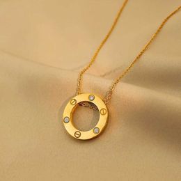 New classic design Big Necklace High Grade Round Full Diamond Chain Not Easy to Fade Fashion with carrtiraa original necklaces