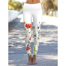 Women's Leggings Flower Print Gym Yoga Pants High Waist Elastic Push Up Sports Tights Sexy Trousers Quality Clothing