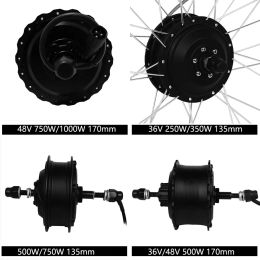 Part Ebike Wheel Hub Motor 36V 350W 48V 500W 750W 1000W Brushless Gear Front Rear Freewheel Cassette Fat Electric Bike Conversion Kit