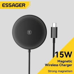 Chargers Essager 15W Magnetic Qi Wireless Chargers Fast Charging for iPhone 14 13 12 Pro Max PD Fast Charging For Xiaomi Pad Adapter