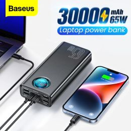 Chargers Baseus 65W Power Bank 30000mAh USB C PD Fast Charge 20000 Powerbank Portable External Battery Charger For MacBook Laptop Tablet