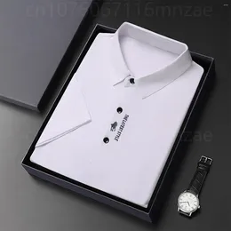 Men's Polos Light Luxury Ice Silk Polo Shirt Men High-end Short-sleeved T-shirt 2024 Summer Business Lapel Thin Section Soft Breathable Tops