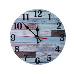 Wall Clocks Wooden Clock Silent Non-Ticking Battery Operated Vintage Round Rustic Coastal Decorative 10 Inch