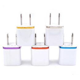 Cell Phone Chargers 5V 2.1 1A Double Usb Ac Travel Us Eu Wall Charger Plug Many Colours To Choose Very All Over The World Fast Adapters Dh1Tt