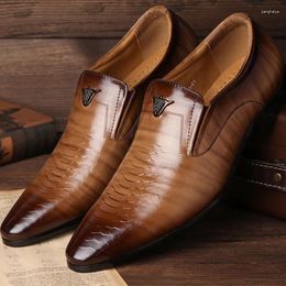 Casual Shoes Large Size Formal Leather Men Vintage Slip On Oxfords Walking Business Office Footwear Zapatos De Hombre Elegantes