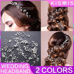 Hair Clips 1PC Wedding Headband 50cm Pearl Crystal Bridal Accessories Headpiece Women Decorative Vine Jewelry