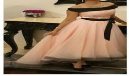 Pink Organza High Low Prom Dresses 2015 Elegant Abendkleider Sexy Off the Shoulder Arabic Evening Dress Long Dubai Women Formal Pa9134279