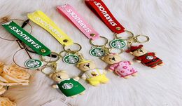 Party Favours Silicone Key Chain Coffee Lover Toys Cartoon Shaped Wedding Valentine Day Mall Event Gifts5779336