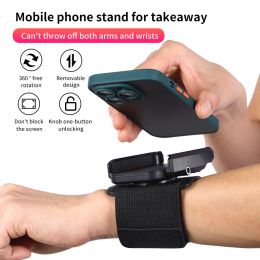 Batteries Wristband Phone Holder for Fits All 47inch Smartphones 360 Rotating Phone Wrist Strap Arm Band Holder for Iphone Samsung Xiaomi