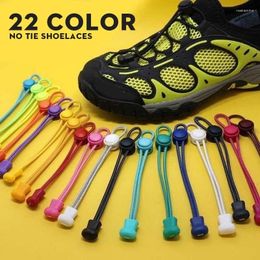 Shoe Parts 1Pair Elastic Lock Laces No Tie Shoelaces For Sneaker Shoes One Size Fits All Kids Adult Lazy Round Rubber Shoelace