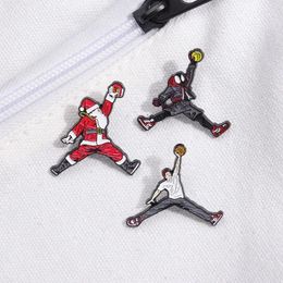 Brooches 3 Pcs Fashion Father Christmas Pins For Clothes Men Personalised Metal Enamel Badge Athlete Lapel Pin Backpack Accessories