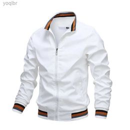 Men's Jackets Fashionable mens windproof jacket white casual jacket mens outdoor waterproof sports jacket spring/summer bomber jacket mens clothingL2404