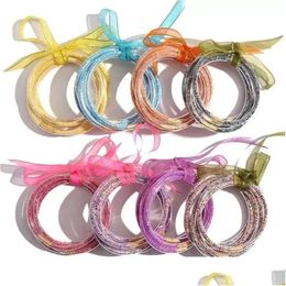 5 Pcs/set Bowknot Party Favor Glitter Bangles Girls All Weather Stack Sile Plastic Glitters Jelly Bracelet Gifts Drop Delivery Home Ga Dhdn5 s Dhdn